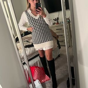 Abercrombie Houndstooth Sweater Vest Dress
